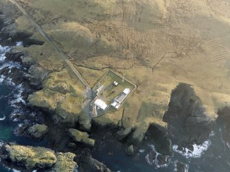 Oblique aerial view centred on the Butt of Lewis lighthouse, taken from the NNW.
