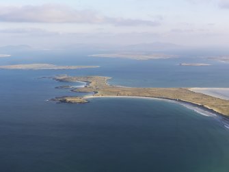 General oblique aerial view of the Udal peninsula, North Uist, taken from the SW.