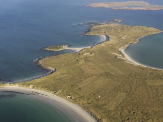 General oblique aerial view of the Udal peninsula, North Uist, taken from the SSW.