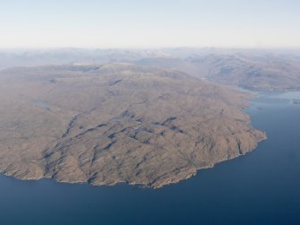 General oblique aerial view of the remains of the township of Uags, Rubha na h'Uamha, south of Applecross, taken from the SW.