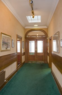 Interior. View of player's entrance hallway, looking back to entrance door.