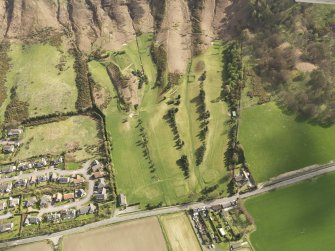 Oblique aerial view of Bishopshire Golf Course, taken from the SSW.