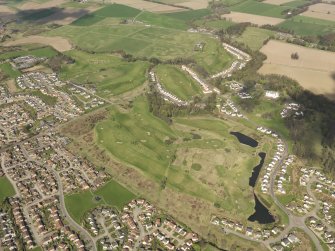 Oblique aerial view of Ballumbie Golf Course, taken from the SE.