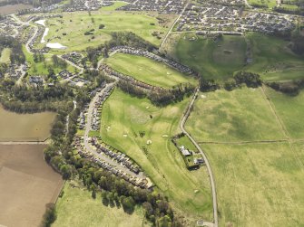 Oblique aerial view of Ballumbie Golf Course, taken from the NNW.