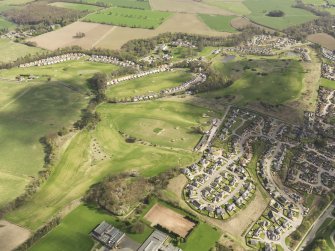 Oblique aerial view of Ballumbie Golf Course, taken from the SSW.