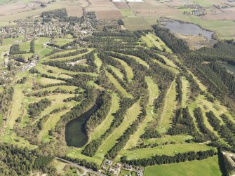 Oblique aerial view of Blairgowrie Golf Courses, taken from the WNW.