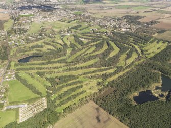 Oblique aerial view of Blairgowrie Golf Courses, taken from the SSW.