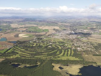 General oblique aerial view of Blairgowrie Golf Courses with Blairgowire in the background, taken from the SSE.