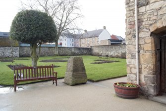 View showing location of cross base in walled garden