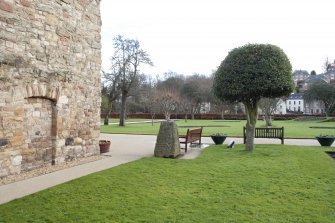 View showing location of cross base in walled garden