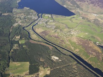 General oblique aerial view of the Caledonian Canal at Fort Augustus, taken from the W.