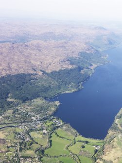 General oblique aerial view of the Caledonian Canal, Fort Augustus and Loch Ness, taken from the SSW.