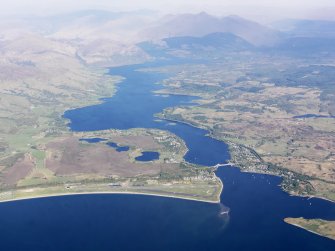 General oblique aerial view of Connel airfield and Loch Etive, taken from the W.