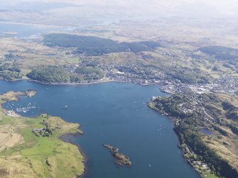 General oblique aerial view of Oban and the Sound of Kerrera, taken from the WSW.