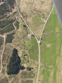 Oblique aerial view of Auchindrain Open-Air Museum, taken from the NE.