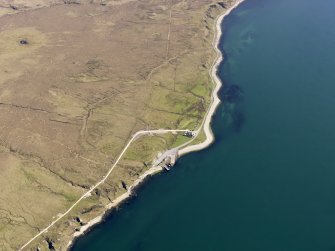 General oblique aerial view of Feolin jetty, Jura, taken from the NW.