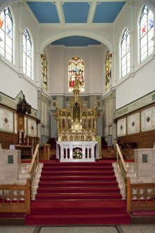 Interior. Chancel and altar from north.