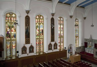 Interior. East wall  from balcony to north west.