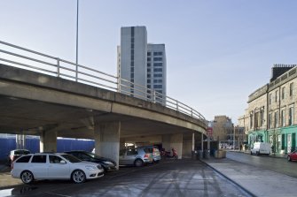 View looking to Tayside House from behind the Tay Road Bridge sliprad, taken from ENE