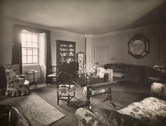 Photographic view of dining room.
Titled: 'Stair House. Ayrshire. Restoration. 1929'.
Insc: 'J. & J. A. Carrick L & ARIBA, F. & ARIAS, Wellington House, Ayr. May 1935'.