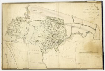 19th Century plan showing Arns Brae Pleasure Grounds near Bowhouse Farm and Alloa Tower.
Title:  Plan of Park and Pleasure Ground of Alloa