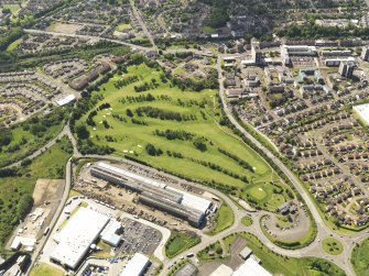 Oblique aerial view of Cambuslang Golf Course, taken from the NNE.
