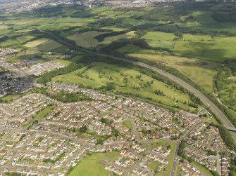 Oblique aerial view of Larkhall Golf Course, taken from the S.