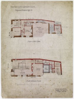 British Linen Company Bank.
Ground floor plan.  First floor plan.
Signed 'William Forrest Salmon, F.R.I.B.A., Architect, 197 St Vincent St, Glasgow'.