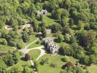 Oblique aerial view of Vogrie House, taken from the WNW.