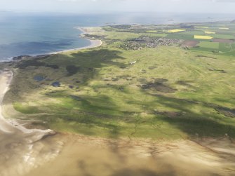 General oblique aerial view of Gullane Golf Courses centred on  Golf Course Two, taken from the SW.