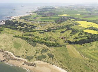 General oblique aerial view of Muirfield Golf Course, taken from the WNW.