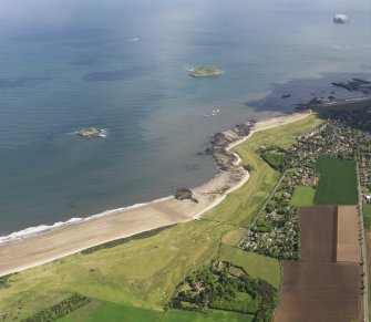 General oblique aerial view of North Berwick Golf Course, taken from the SW.