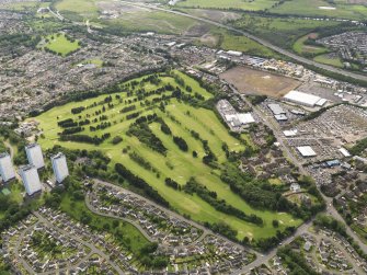 Oblique aerial view of Sandyhills Golf Course, taken from the WNW.