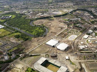 General oblique aerial view of Glasgow Commonwealth Games Site, taken from the NE.