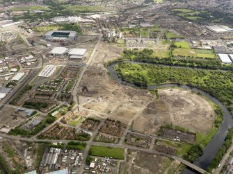 General oblique aerial view of Glasgow Commonwealth Games Site, taken from the SSE.