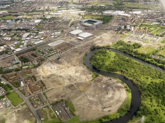 General oblique aerial view of Glasgow Commonwealth Games Site, taken from the SSE.