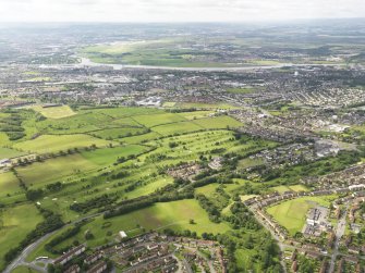 Oblique aerial view of Clydebank and District Golf Course, taken from the NNE.