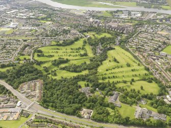 Oblique aerial view of Clydebank Municipal Golf Course, taken from the N.