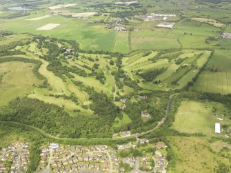 General oblique aerial view of Cawder Golf Courses centred on the Keir Course, taken from the SE.