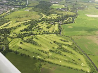 General oblique aerial view of Cawder Golf Courses centred on the Keir Course, taken from the ENE.