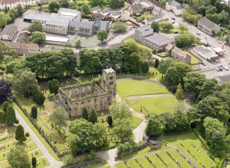 Oblique aerial view of Campsie High Church, taken from the N.