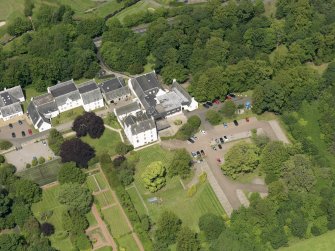 Oblique aerial view of Houstoun House, taken from the NS.