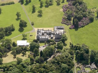 Oblique aerial view of Dundas Castle, taken from the N.