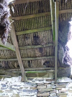 View of simmens base layer of thatch in south east croft house
