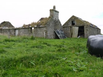 View of the croft house and north east steading building, taken from the south east