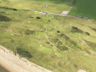 General oblique aerial view of Murcar Golf Course, taken from the ENE.