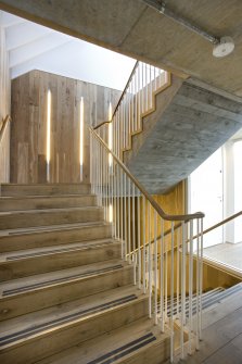 Interior view of main stair at The Pier Arts Centre.