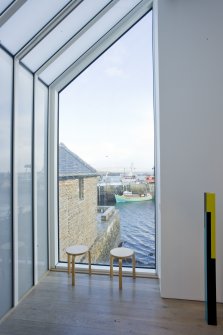 Interior view of first floor gallery space at The Pier Arts Centre.