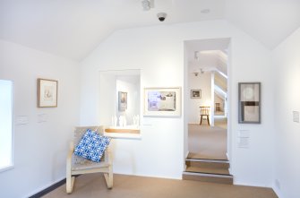 Interior view of first floor gallery space at The Pier Arts Centre.