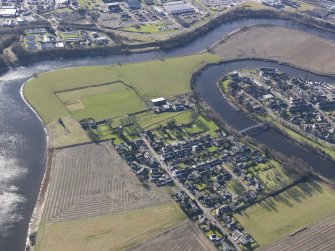 General oblique aerial view of Cambuskenneth, taken from the NNE.